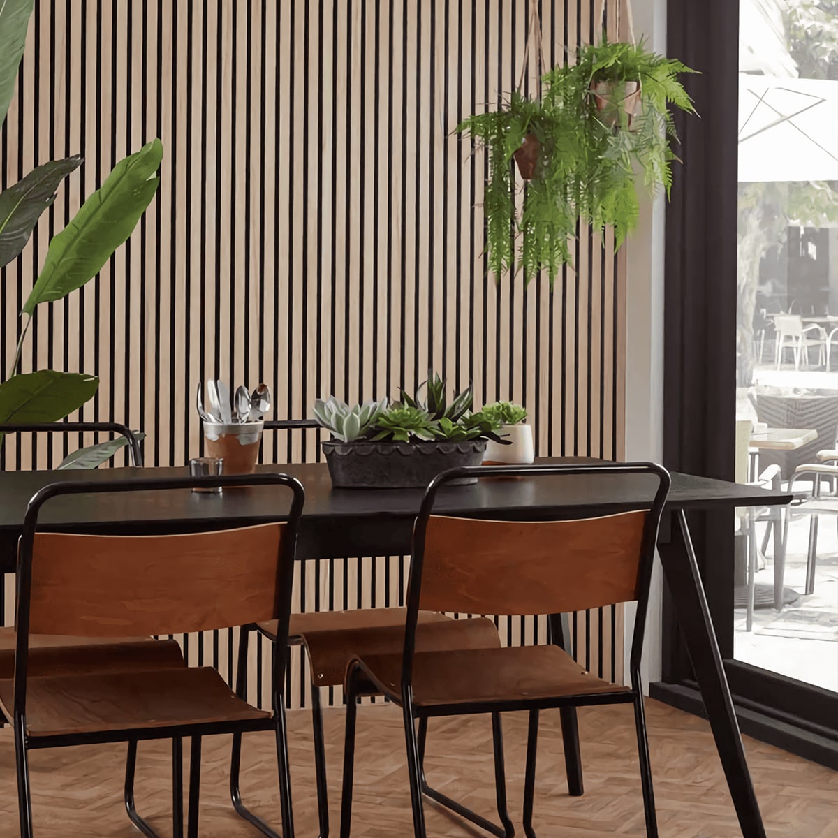 Panel acústico comedor